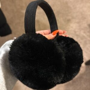 Black Faux Fur Earmuffs